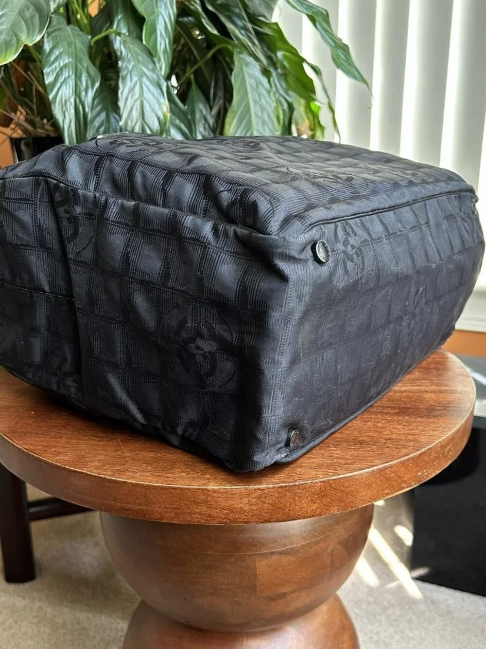 CHANEL Nylon Medium Travel Tote, Black